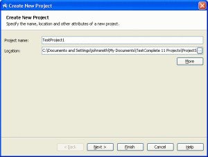 Creating a Test Project and Specifying a Tested Application