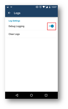 Step 3. Allow the “Debug Logging” setting.