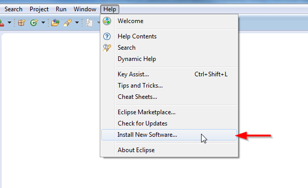 2nd-Step-after-launching-click-on-Help-Install-New-software. TestNG Plugin for Eclipse