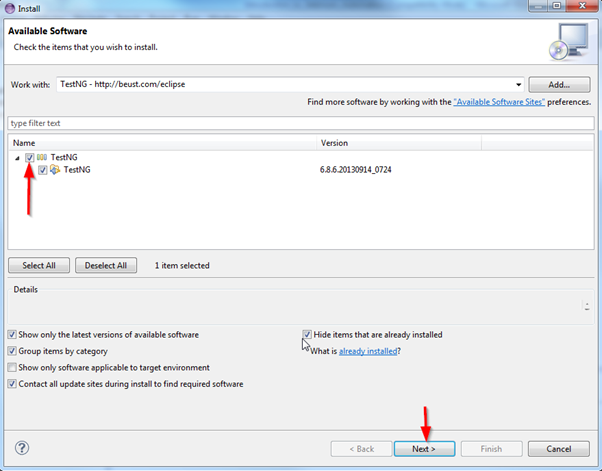 5th-Step-TestNG-must-get-displayed-under-the-name-section. TestNG Plugin for Eclipse