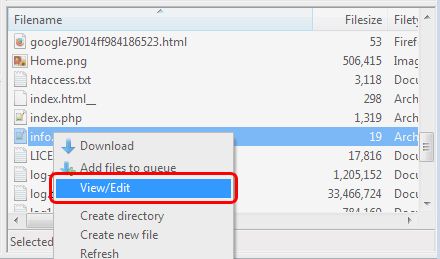 Editing-documents. FileZilla FTP